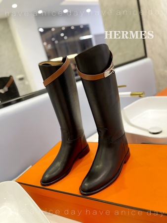 Herme* Long Boots Black Size 35-42