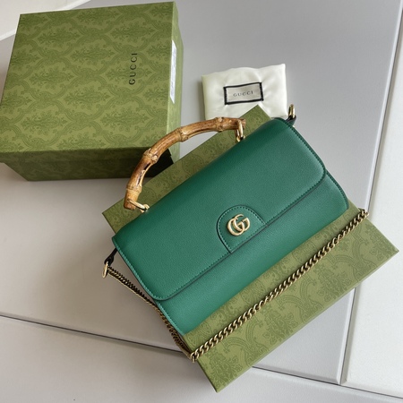 Gucc* GG Tote Bag Green 24x14.5x4.5 cm
