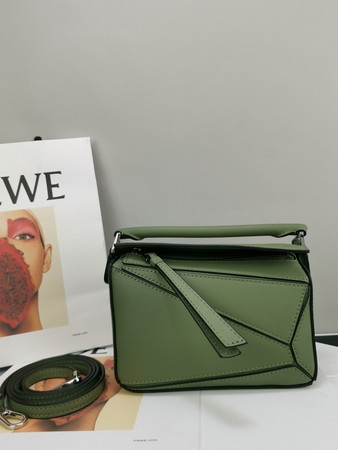 LOEW* Calfskin Mini Puzzle Bag Avocado Green 18x12.5x8 cm