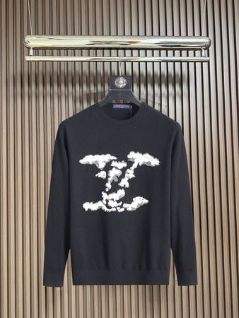 L*V Woolen Sweater Black White Blue Size M-3XL