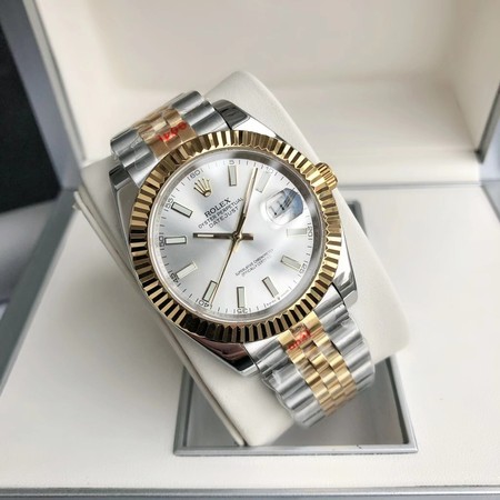 Role* Oyster DATEJUST Oystersteel Yellow Gold White 41 MM