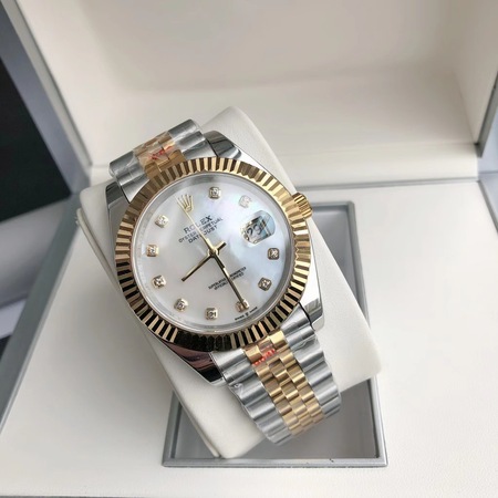 Role* Oyster Datejust Oystersteel Yellow Gold White 41 MM