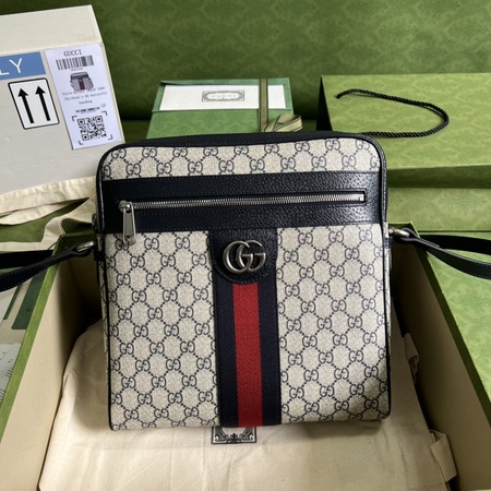 Gucc* GG Supreme Men's Messenger Bag 27.5x28x6 cm