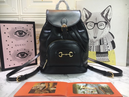 Gucc* GG Marmont Supre-me Backpack Black 27x35x16.5 cm