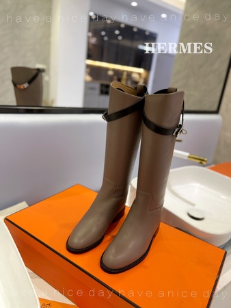 Herme* Long Boots Brown Size 35-42