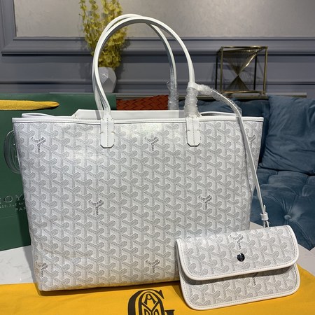 Goyar* Rouette Leather Tote Bag White 34x22x27 cm
