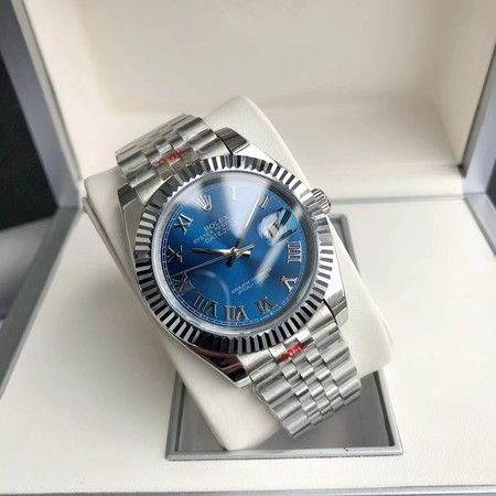 Role* Datejust Oystersteel and White Gold Bracelet Blue 41 MM
