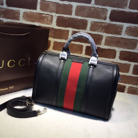 Gucc* GG Luggage Duffle Bag Black 33x22.5x18 cm