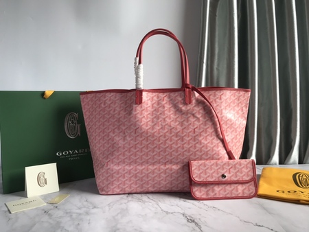 Goyar* St. Louis Leather Tote Bag Pink 40x31.5x19 cm