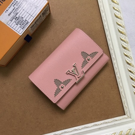 M63221 Capucines Sweet Brogues Wallet Pink 13.5x9.5x3 cm