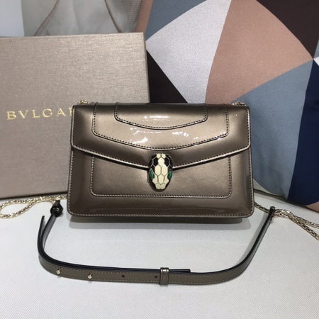 Bvlgar* Serpenti Forever Patent Leather 22x13x5 cm