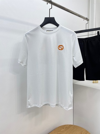 Gucc* Mercerized Cotton T-Shirt White M-3XL