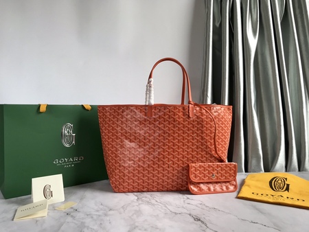 Goyar* St. Louis Leather Tote Bag Orange 40x31.5x19 cm