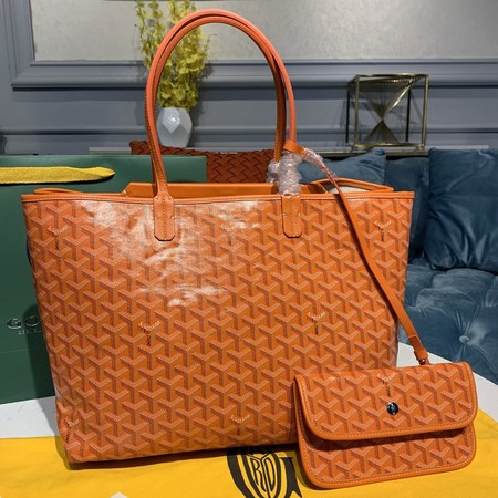 Goyar* Rouette Leather Tote Bag Orange 34x22x27 cm